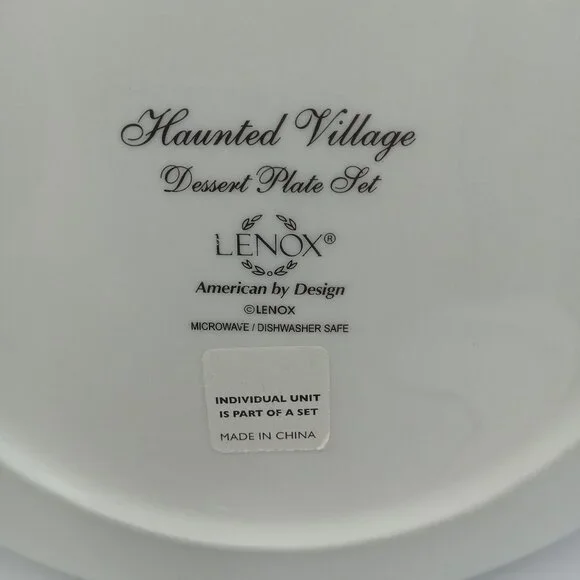 Lenox Haunted Village Four-Piece Place Set Dessert Plate Set 8” - Picture 5 of 16